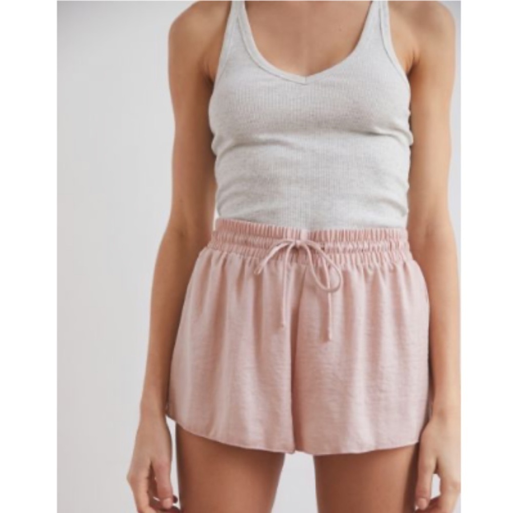 💗 Urban Outfitters Blush Pink Satin Drawstring Sleep Lounge Shorts